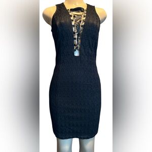 The Clothing Company Women's ~ Size L ~ Black Lace Sheath Sleeveless Mini Dress